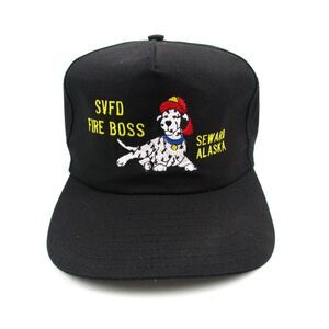 Vintage Seward Alaska Fire Department Dalmatian‎ Dog Fire Boss Snapback Hat USA